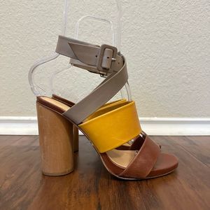 ROBERT CLERGERIE Multicolor Ankle Strap High Heel Sandals Strappy RARE!!!